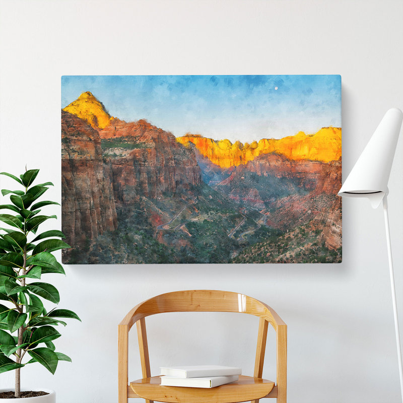 Moon Over The Canyon - Wrapped Canvas, 50cm H x 76cm W x 3cm D