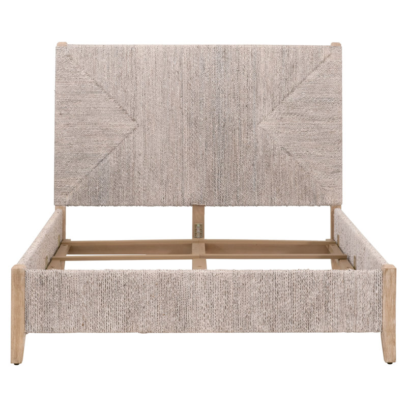 Solid Wood Platform Bed, California King, White Wash