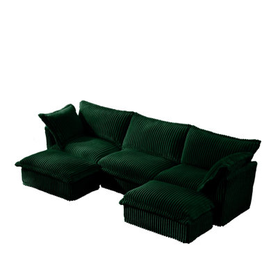 Evelyn U-Shaped Sectional Sofa with 2 Ottomans