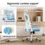 Chaise de bureau ergonomique, chaise de bureau avec appui-tête, chaise d'ordinateur à haut dossier avec accoudoirs et support lombaire réglable pour la salle d'étude de bureau à domicile-1260294909-1260294911