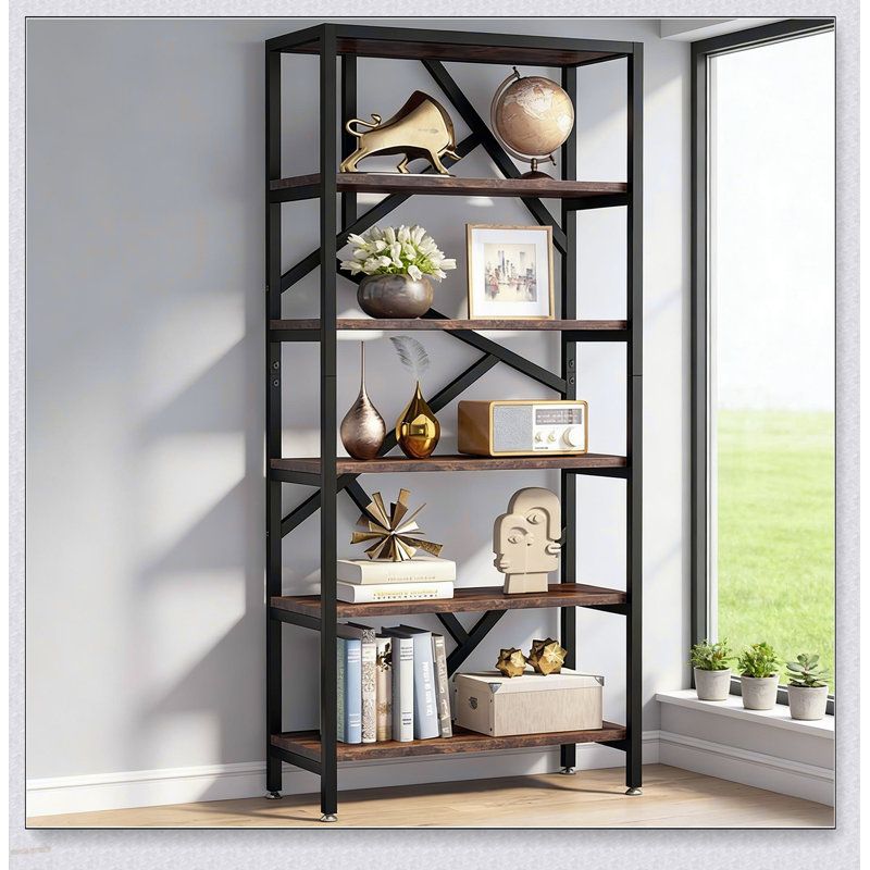 Tablette polyvalente à 6 niveaux, bibliothèque robuste avec rangement spacieux et design moderne pour la maison et le bureau