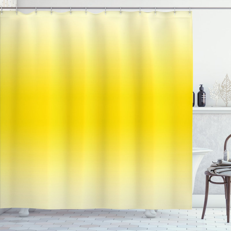 Dothan Ombre Shower Curtain with Hooks Included, 70" H x 69" W , Yellow