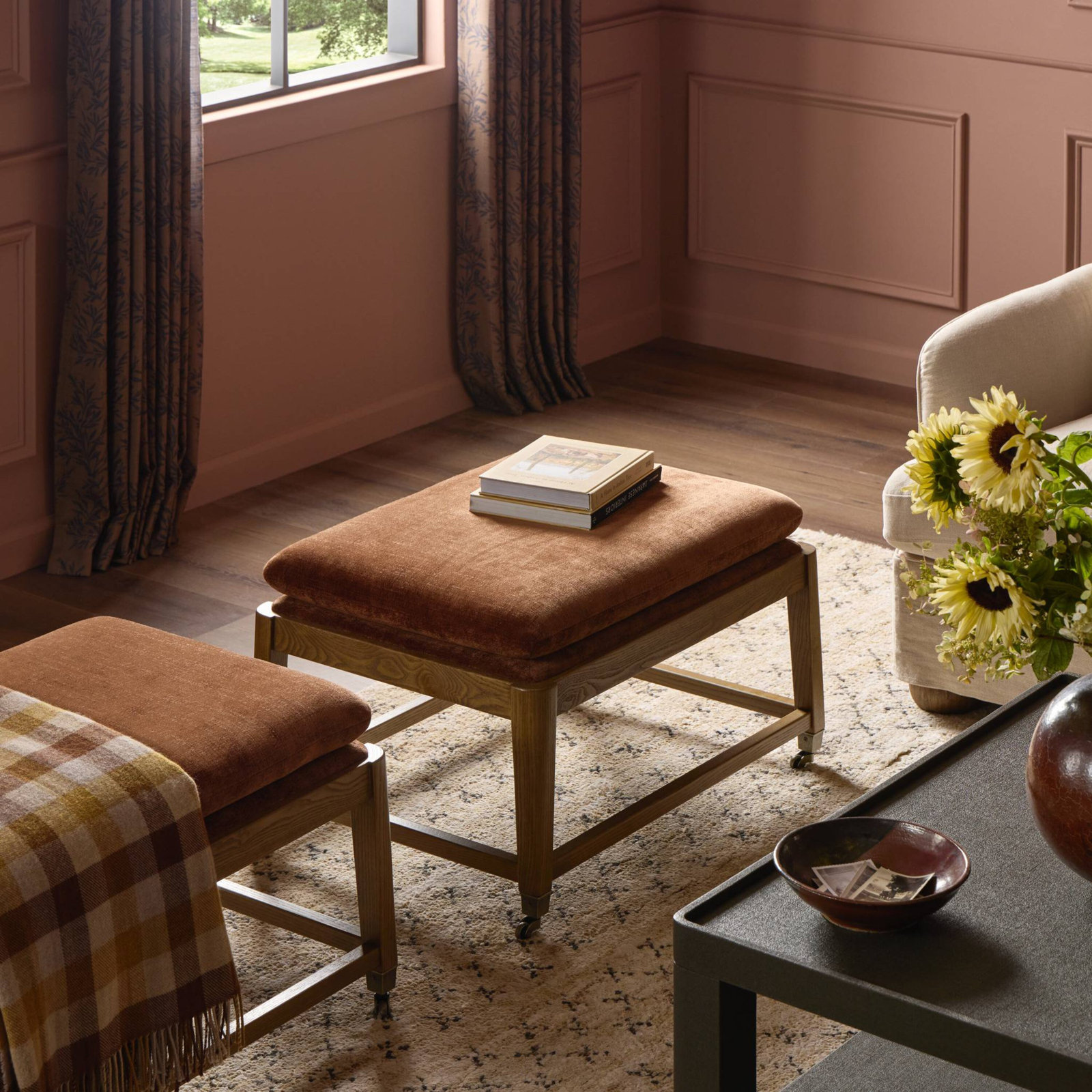 Eleanor Accent Stool, Brown