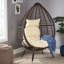 Chaise d'extérieur en forme de goutte d'eau avec coussins, résine métallique, l 38,51 po x P 32,43 po, couleur brune multi
