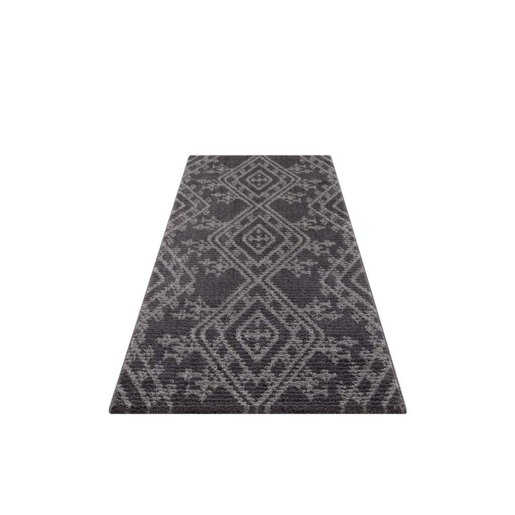 Hochflor-Teppich Zamora Micropolyester Ethno-Style - Grau - für Wohnzimmer, Schlafzimmer