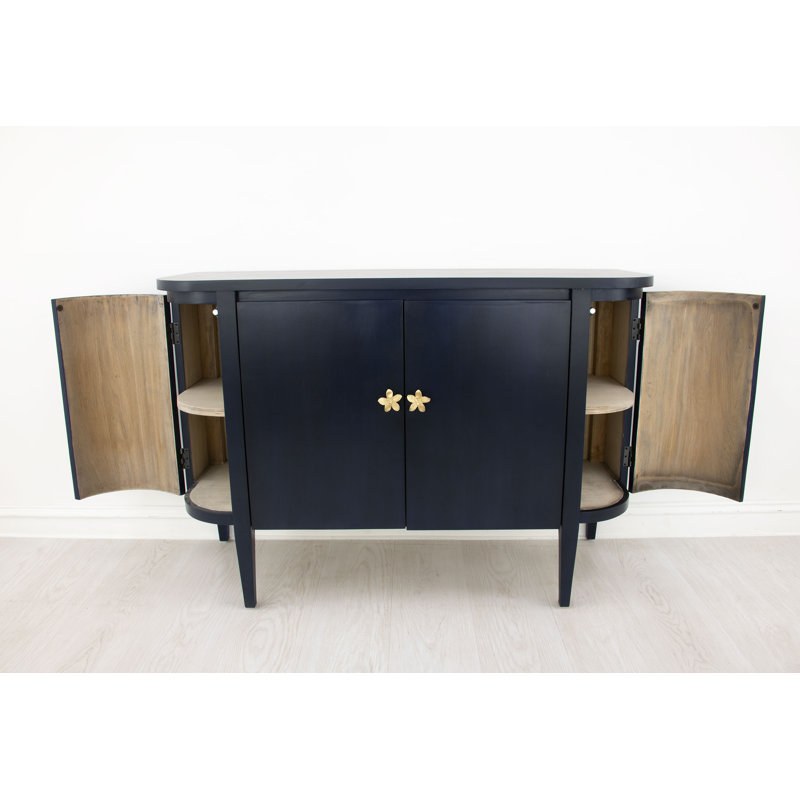 Octavia Solid Wood Accent Cabinet, Navy Blue