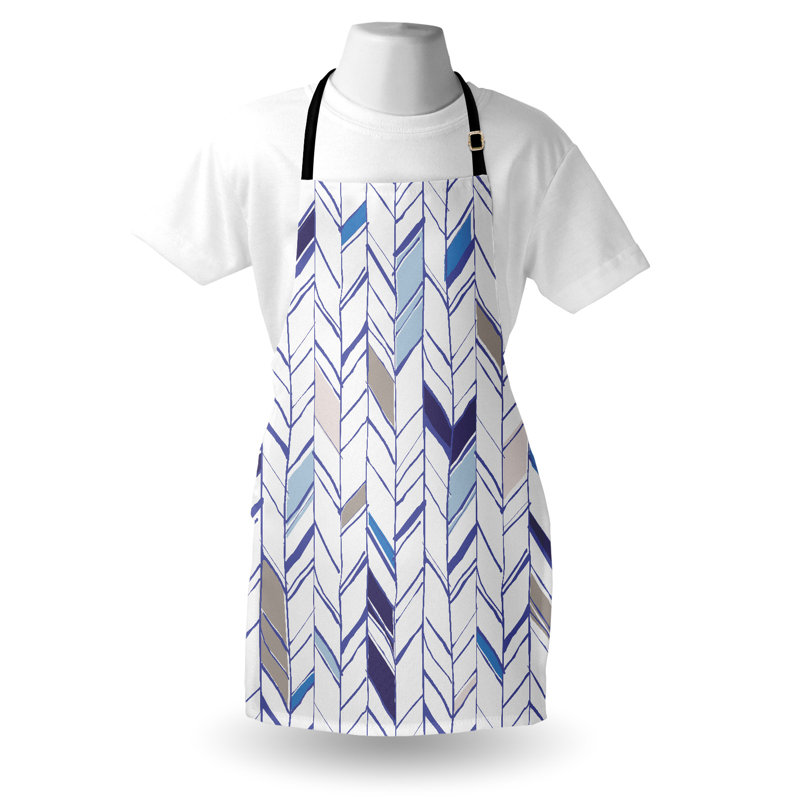 Tablier tribal East Urban Home, ligne bohème zigzag, taille adulte