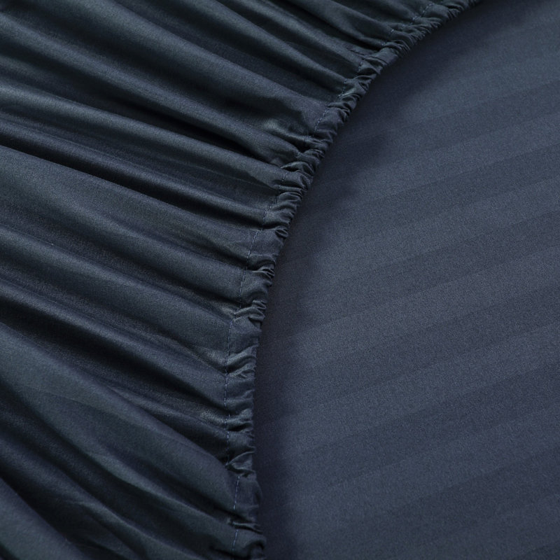 3/4 Pcs Luxury Striped Bed Sheets Set, Blue, Twin Sheet Set with 1 Pillowcase