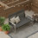 Causeuse d'extérieur l 52 po Hampton - Bois d'acacia et osier PE - Finition gris naturel