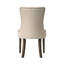 Ensemble de 2 chaises de salle à manger rembourrées en tissu, beige et chêne vieilli-236288079