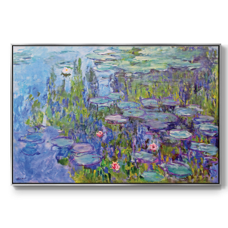 Nymphéas, 1914, impression sur toile encadrée, H 17 po x l 25 po x P 2 po, Argent