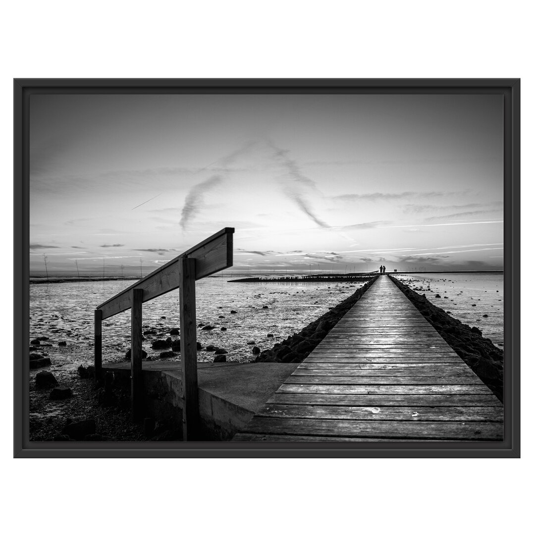 Gerahmter Fotodruck Langer Steg in der Nordsee