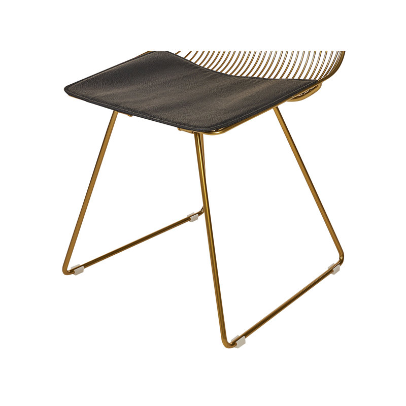 Deray Slat Back Side Chair, Gold, Gold