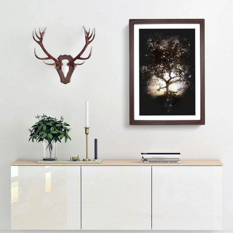'Leopard Siesta' - Picture Frame Graphic Art Print, 87cm H x 62cm W x 2cm D, Walnut Framed