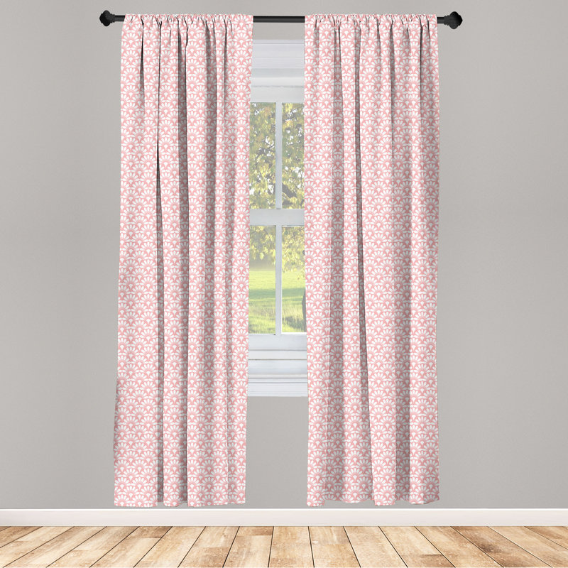 Floral Semi-Sheer Rod Pocket Curtain Panels, 28" x 95"