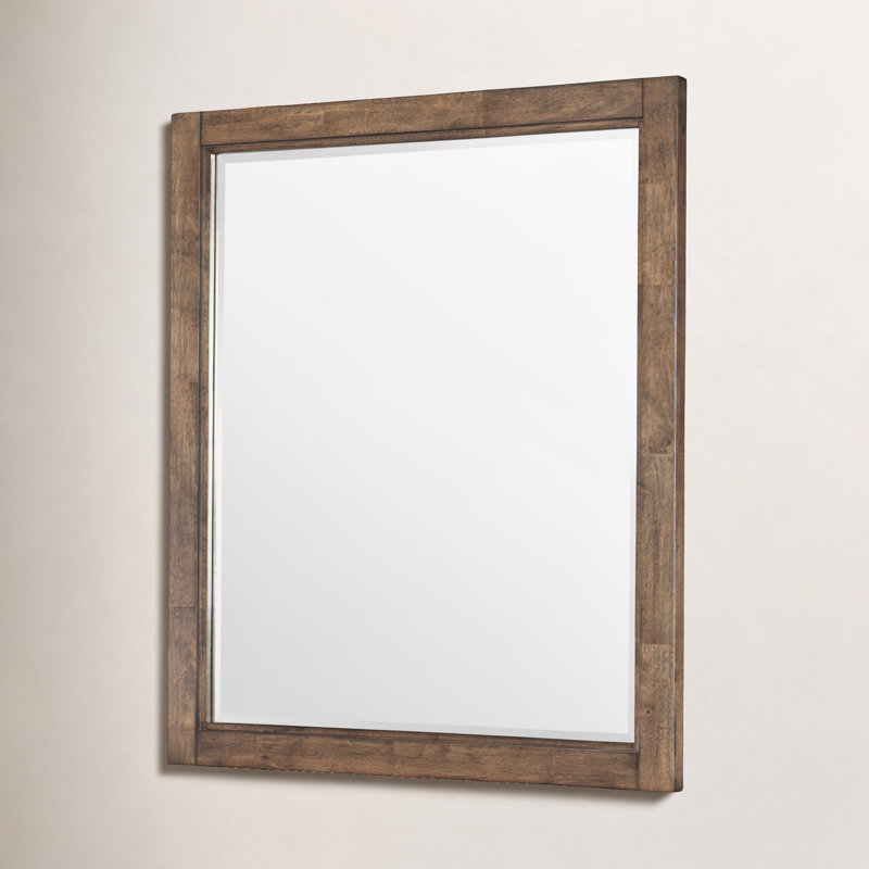 Tyson Wood Flat Wall Mirror, Tree House Brown