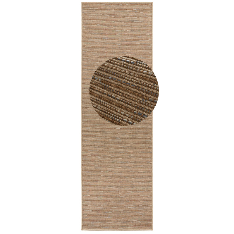 Flatweave Grey/Gold Rug, Runner  80 x 450 cm