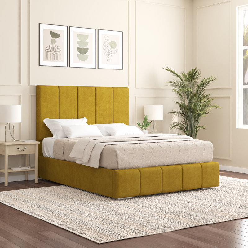 Edelmann Upholstered Bed, King (5'), Turmeric