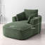 Le fauteuil inclinable surdimensionné en velours côtelé de style moderne se transforme en canapé-lit confortable, aucun assemblage requis, il s'intègre facilement dans les salons, les dortoirs et les appartements