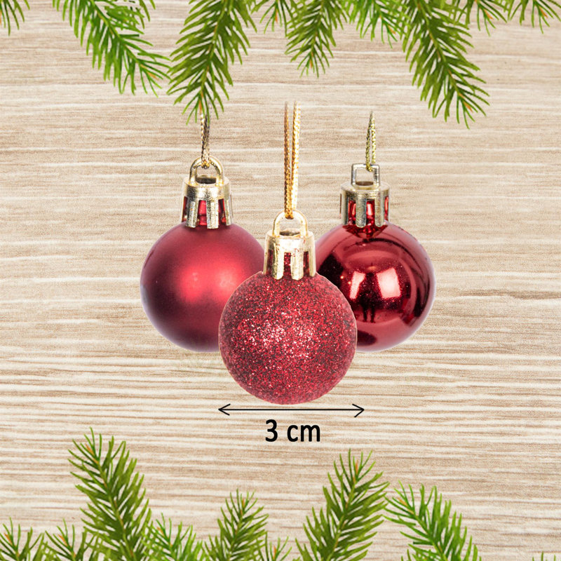 Polyvinyl Chloride (PVC) Bauble, Dark Red, 3cm H x 3cm W x 3cm D