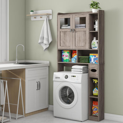 Armoire de rangement au-dessus de la toilette avec tablettes réglables