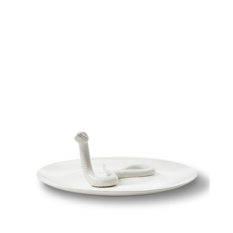 Assiette Alfrida blanc serpent