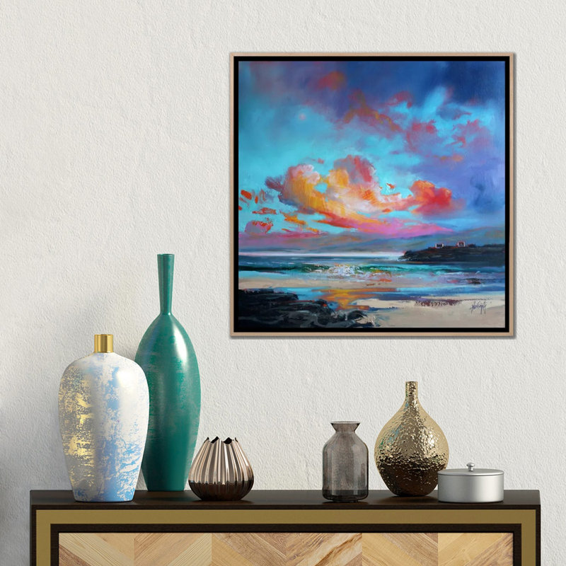 Print on Canvas, 45.72cm H x 45.72cm W x 3.81cm D, Oak Floater Framed