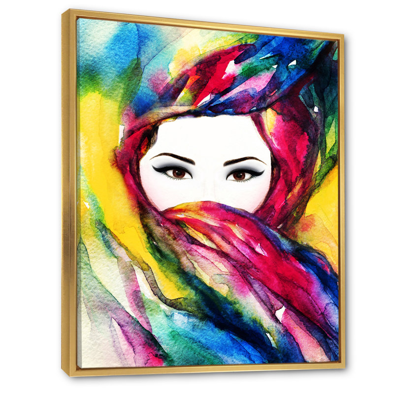 Art graphique sur toile Glam, H 32 po x l 16 po x P 1 po, Cadre flottant doré