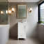Ensemble de meuble-lavabo simple 18 po avec lavabo, structure en bois massif, 2 poignées, entièrement assemblé, gris-1201609341