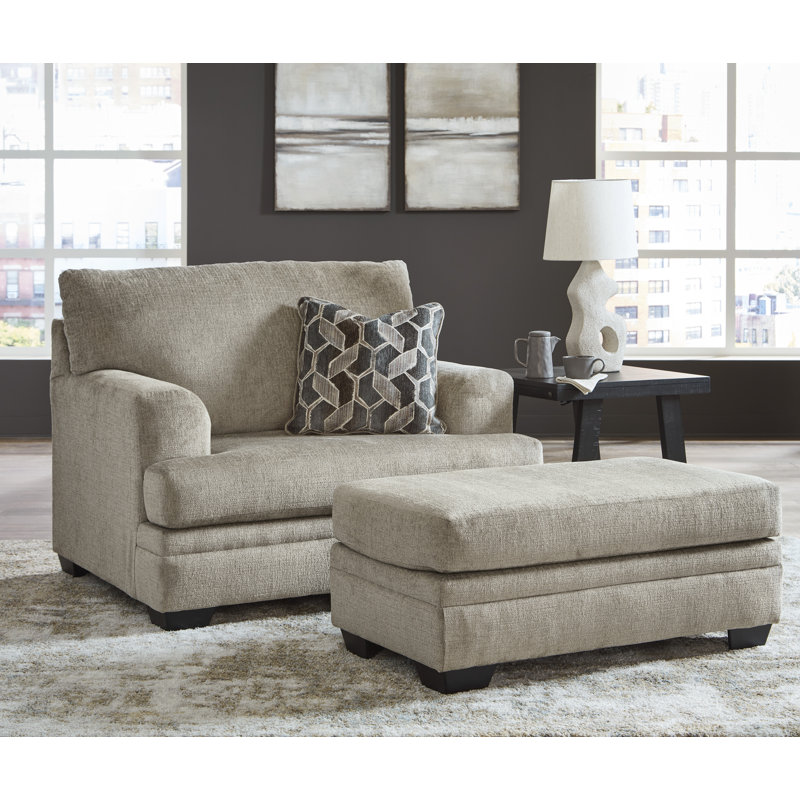 Canapé, causeuse, fauteuil surdimensionné et repose-pieds Stonemeade, Brun / gris