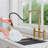 3 Holes Brass Double Handle Bridge Kitchen Faucet With 2-Mode Pull Down Sprayer And Supply Lines-105019007