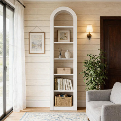 Tall Bookshelf Bookcase with Open Shelves, Space Saving Storage Organizer for Home Office
