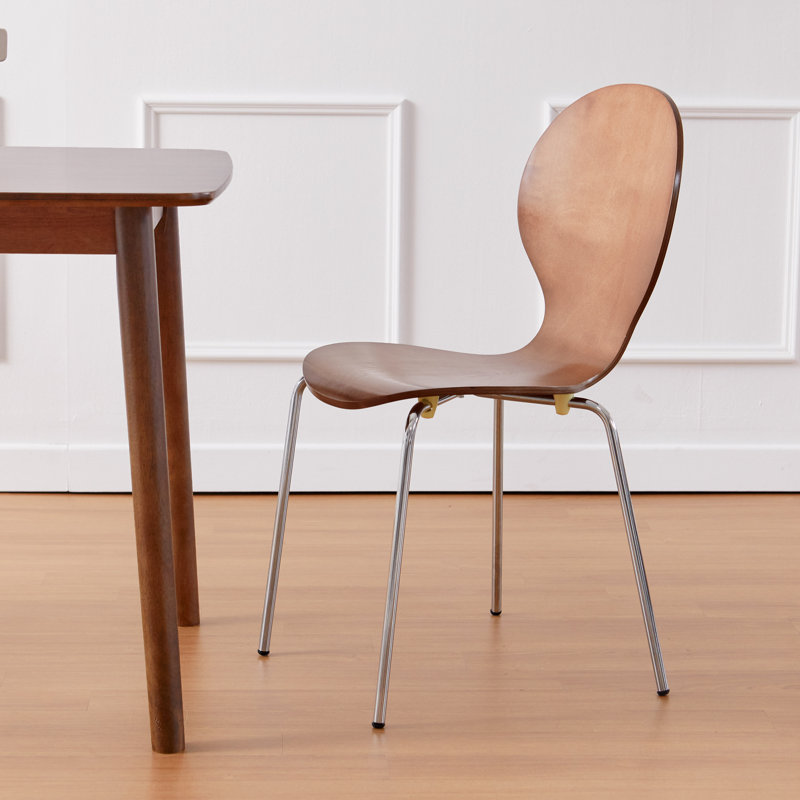 Isabellarose 17.3'' H Modern Stacking Side Chair, Walnut