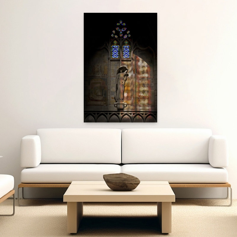 Statue In St Nazaire Cathedral Bezier Languedoc-Roussillon France by George Munday - Wrapped Canvas Print