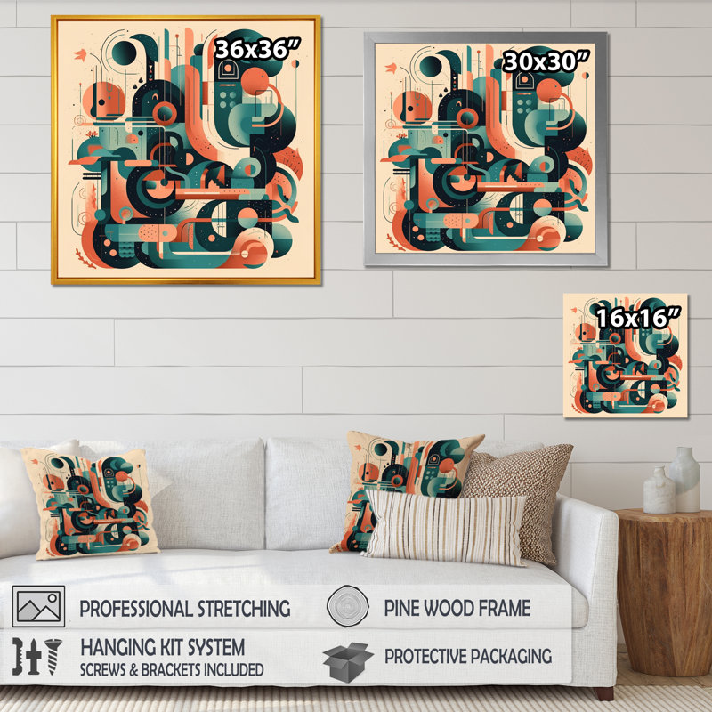 «Colors of Progress II», reproduction sur toile, H 36 po x l 36 po x P 1,5 po, Cadre flottant noir