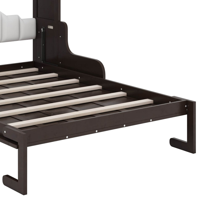 Grand lit escamotable avec coussin, Espresso