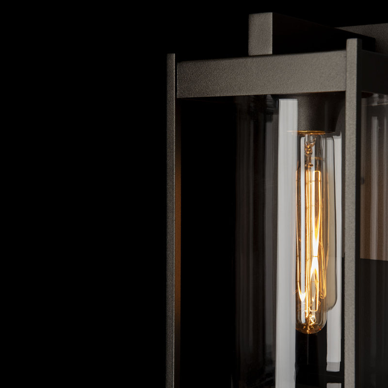 Alcove Aluminum Wall Light, 13.6" H x 6.2" W x 7.5" D, Coastal Black, Opal Glass