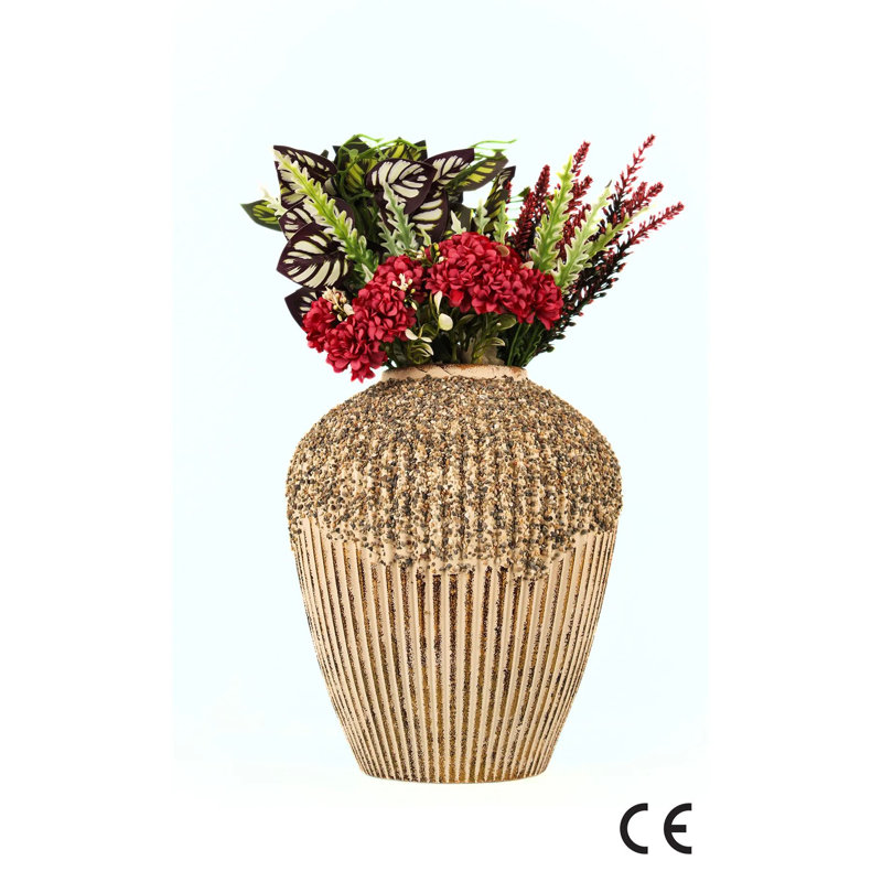 Burgess Hand-Painted Decorative Pot, Ecru, 7.1 in Diameter x 11.0 in Height | Premium Ceramic Body | Elegant Home Décor for Plants & Flowers, Perfect for Living Room, Office, and Garden Spaces