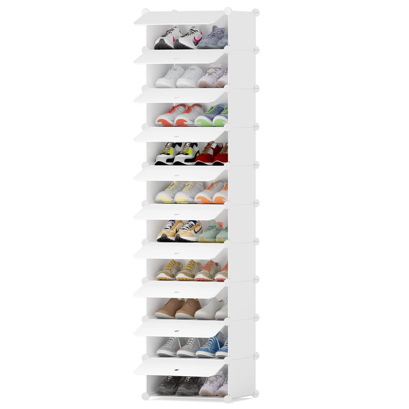 10 Pair Shoe Storage Cabinet, White