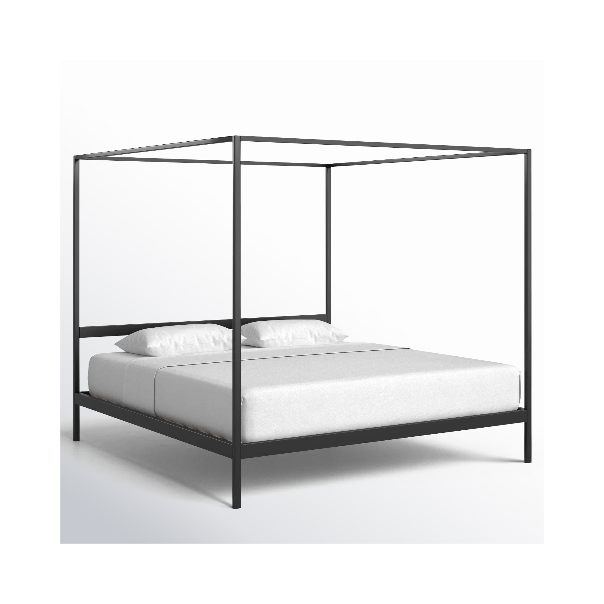 Aston Metal Canopy Bed, Black, King, 72"