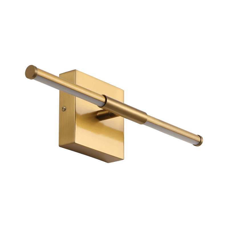Gallatin 1 - Light LED Dimmable Armed Sconce, Brass Gold, 4.25" H x 16.25" W x 3" D