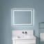 Miroir de salle de bain à DEL avec façade et rétroéclairage, miroir de meuble-lavabo mural avec cadre en aluminium, antibuée, mémoire, 3 couleurs, gradation continue-1864221608-1864221607-1864221606