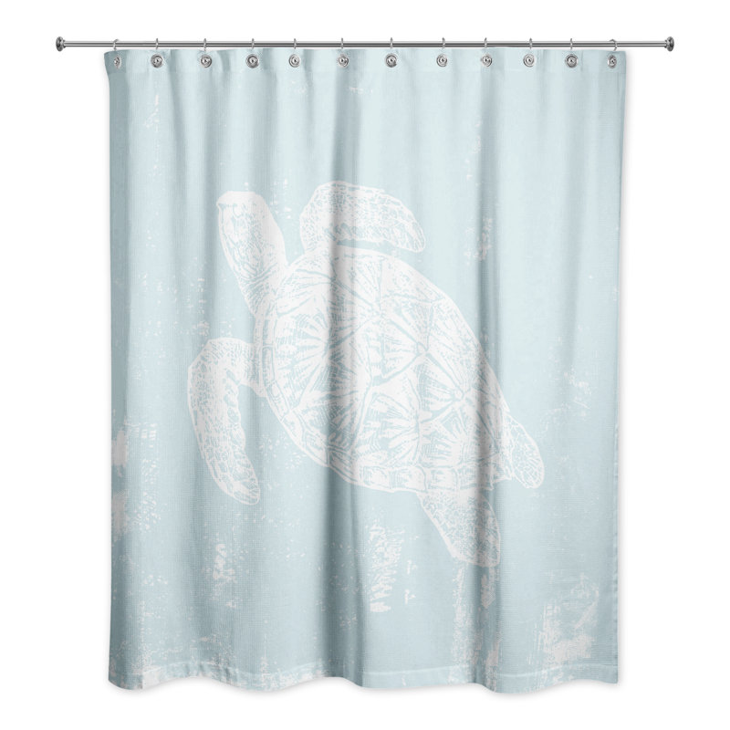 Rideau de douche simple Korsen, Bleu