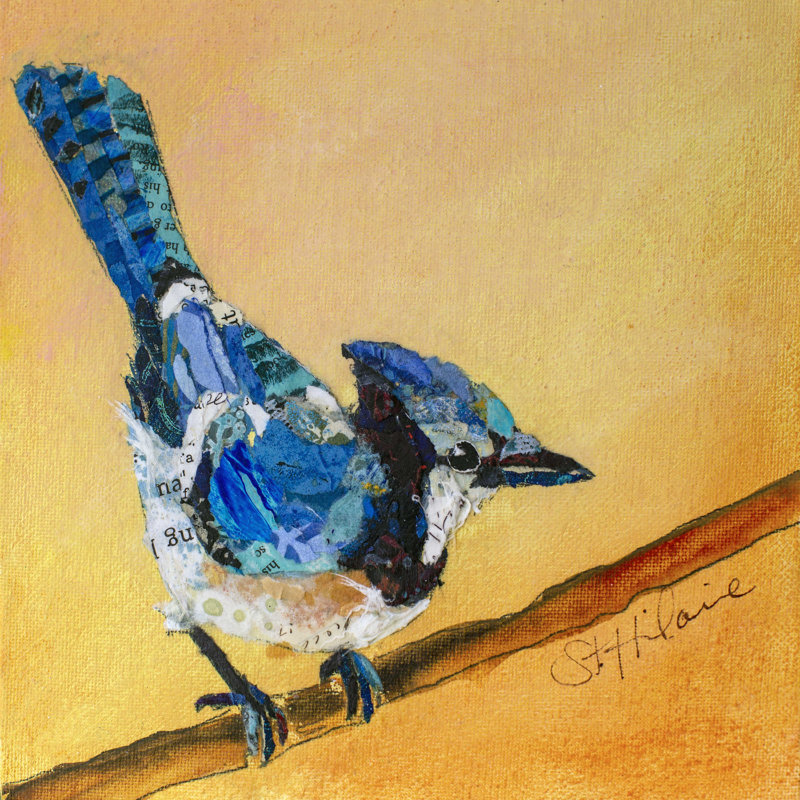 Blue Jay Blessing, H 12 po x l 12 po