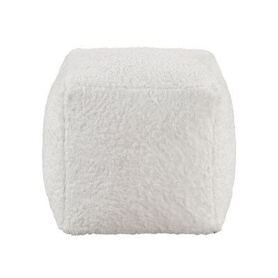 Square Faux Fur Pouf In , Non-Slip Floor Attribute, Zippered, 300Lbs Weight Capacity , Character,