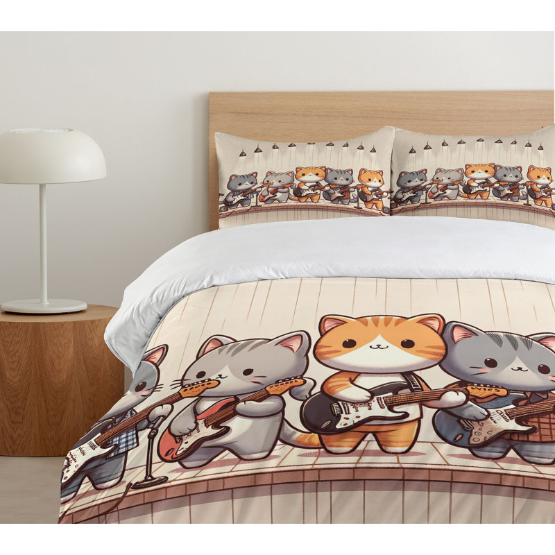 Cat Duvet Cover, California King Duvet Cover + 2 Standard Shams