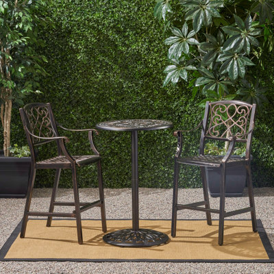 Hewlett 2 - Person Patio Dining Set with Round Table