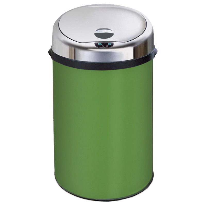 Ladson Steel Motion Sensor Kitchen Trash Can, Fern Green, 30L