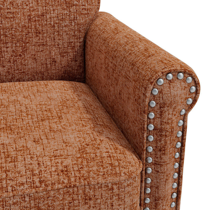 Kyhl Upholstered Armchair, Orange Chenille