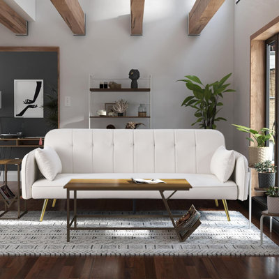 Ingri 72.5 " Velvet Convertible Sofa